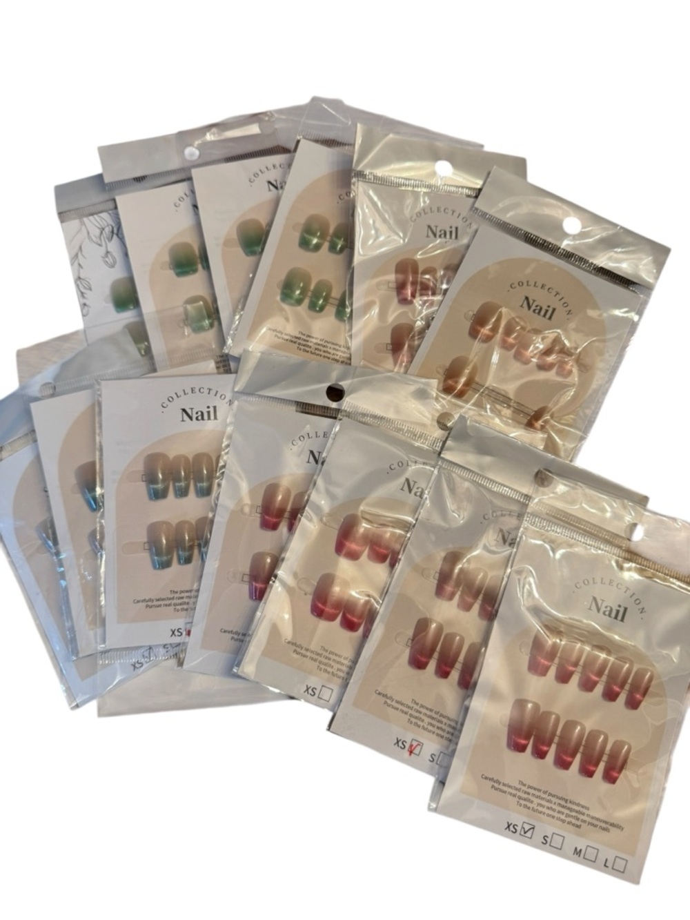 Assorted Press-On Nail Sets in Pink, Green, Blue and Neutral Shades‎